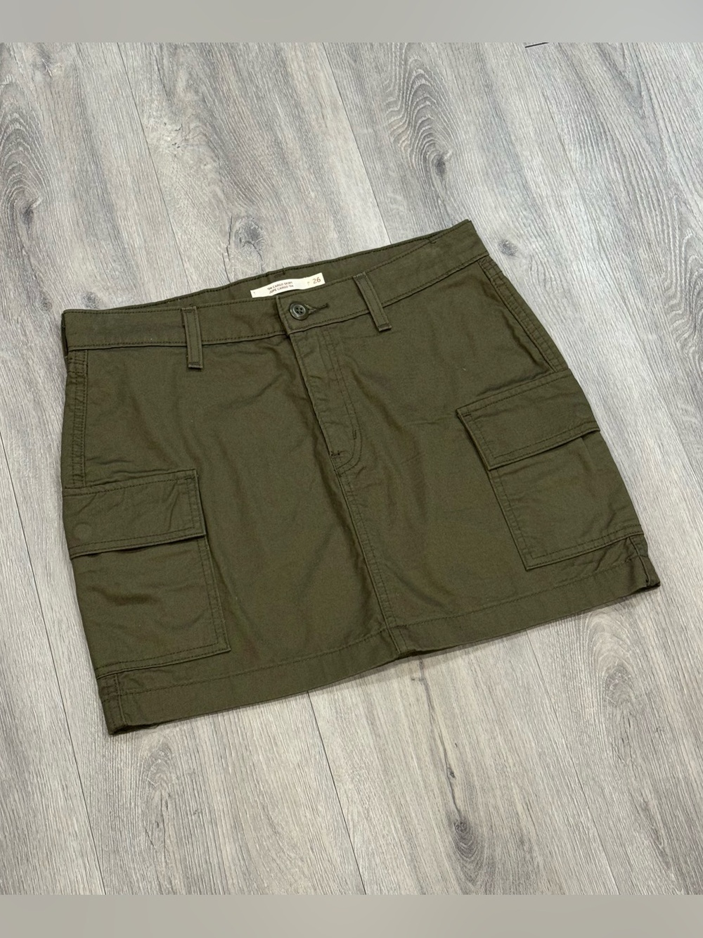 Levi's Dark Olive Green ‘94 Cargo Utility Mini Skirt